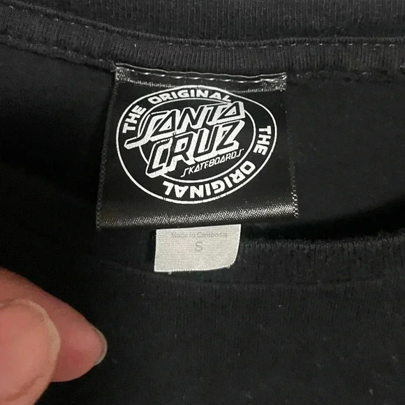 Y2K Santa Cruz logo skateboards black double sided shirt size Small - Picture 5 of 6